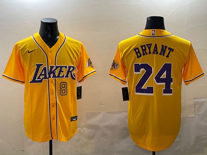 Men Los Angeles Lakers #24 Bryant Yellow Joint Name Nike 2025 NBA Jersey style 2->los angeles lakers->NBA Jersey